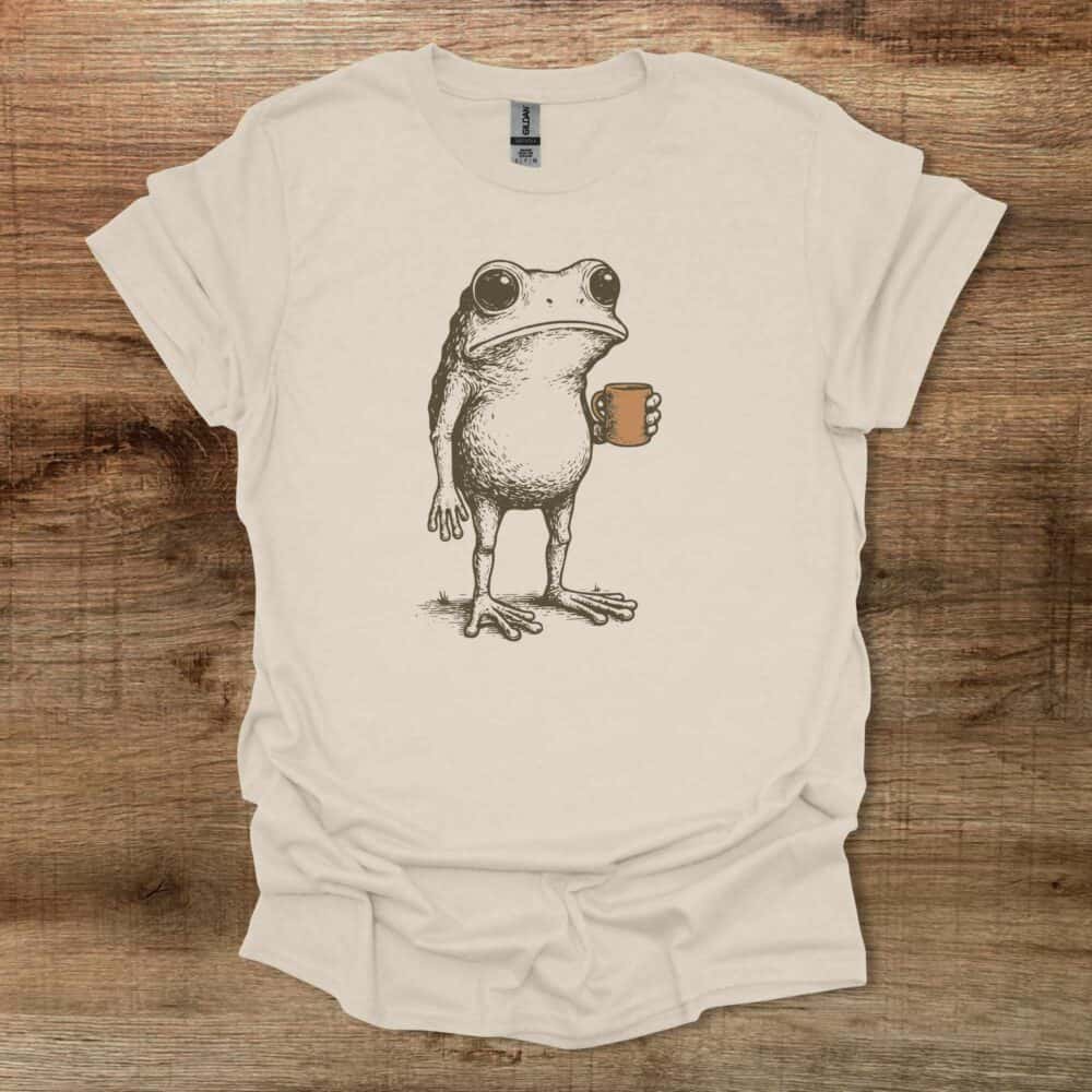 Cottage Core Boho Coffee Frog Natural T-Shirt Unisex Cottage Core Boho Coffee Frog Natural T Shirt Unisex