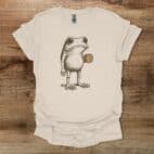 Cottage Core Boho Coffee Frog Natural T Shirt Unisex
