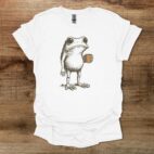Cottage Core Boho Coffee Frog White T Shirt Unisex