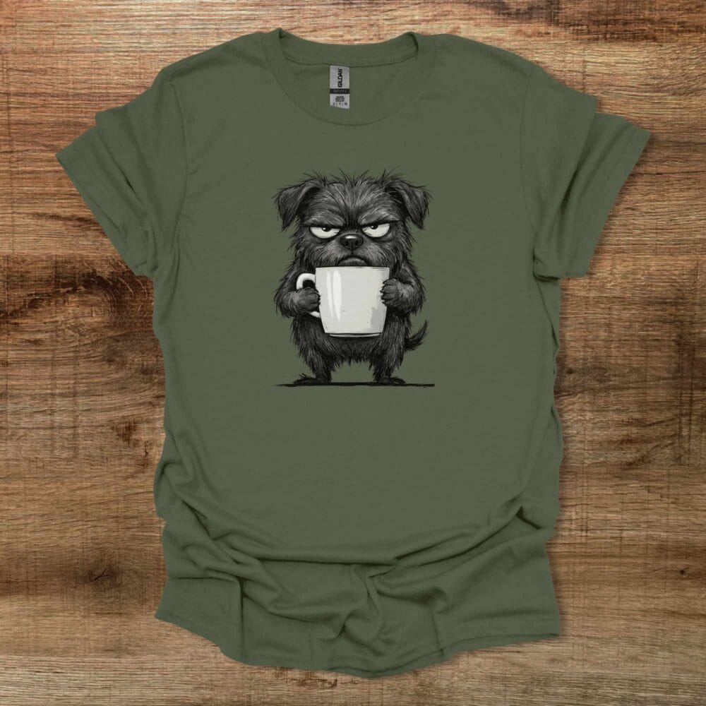 Furry Coffee Dog Military Green T-Shirt Unisex Furry Coffee Dog Military Green T Shirt Unisex