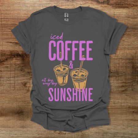 Iced Coffee And Sunshine Charocal T Shirt Unisex