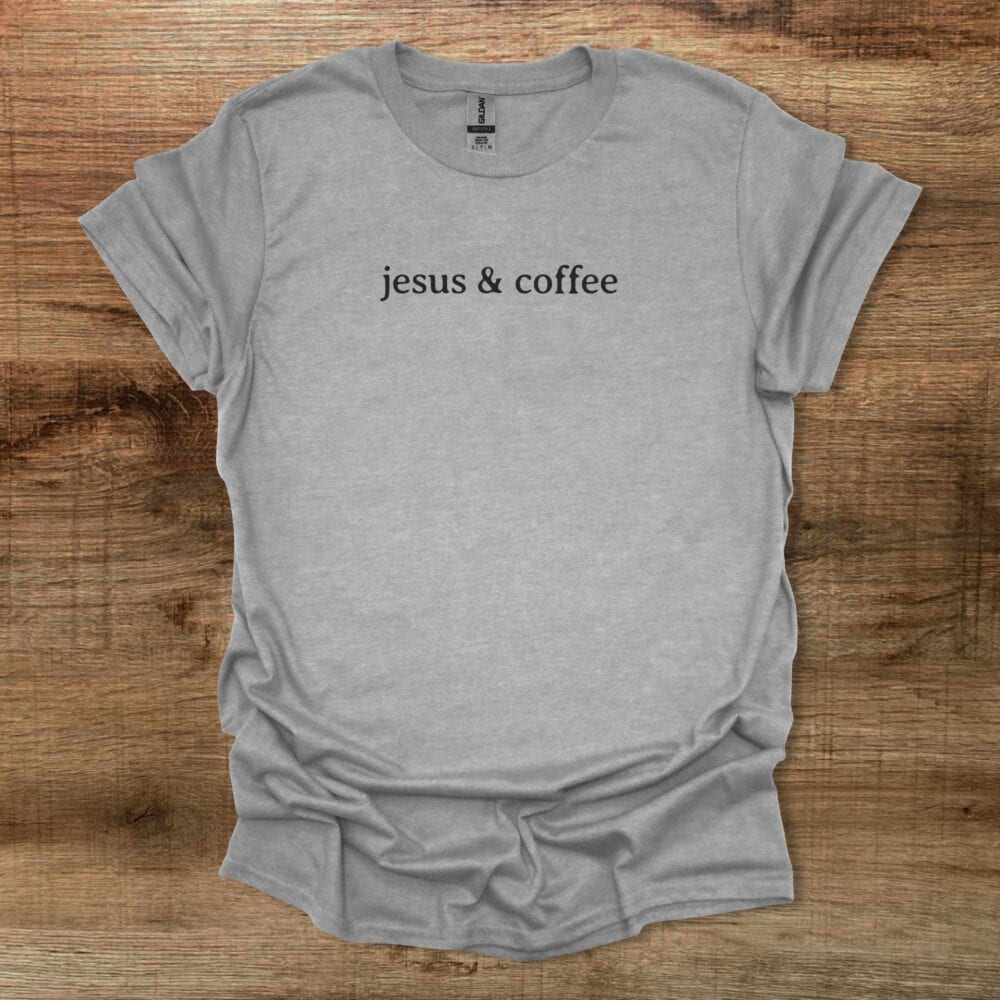 Jesus & Coffee Sport Grey T-Shirt Unisex Jesus & Coffee Sport Grey T Shirt Unisex
