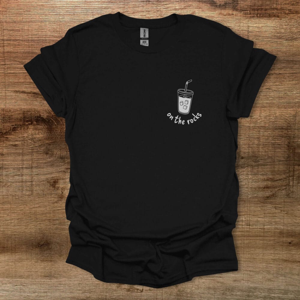 On The Rocks Pocket Black T-Shirt Unisex On The Rocks Pocket Black T Shirt Unisex