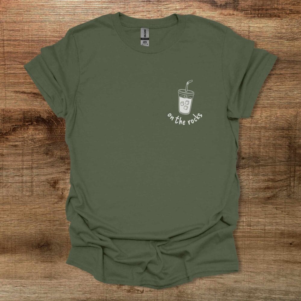 On The Rocks Pocket Military Green T-Shirt Unisex On The Rocks Pocket Military Green T Shirt Unisex
