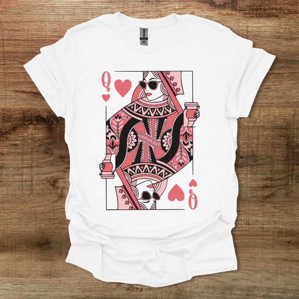 Queen Of Hearts White T Shirt Unisex