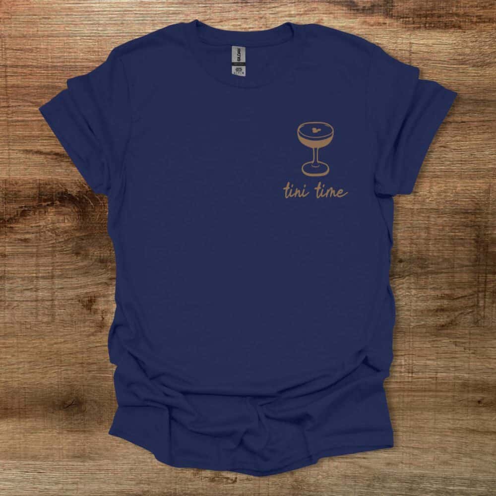 Tini Time Espresso Martini Navy T-Shirt Unisex Tini Time Espresso Martini Navy T Shirt Unisex