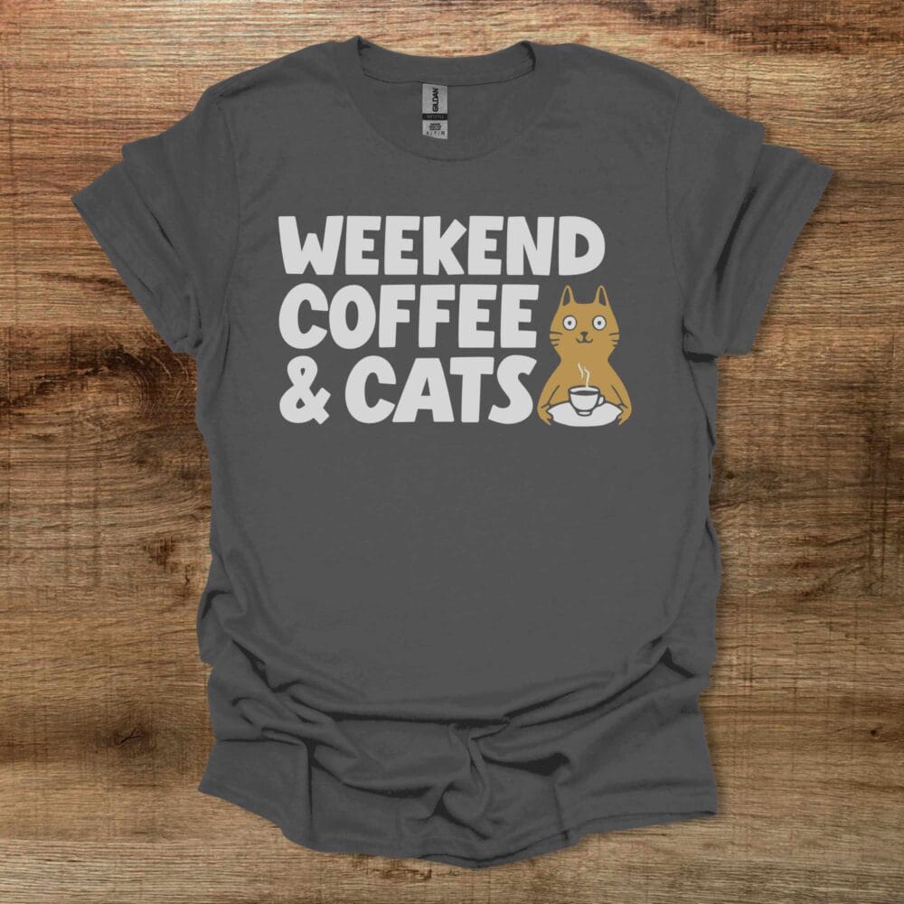 Weekend Coffee Cat Charocal T-Shirt Unisex Weekend Coffee Cat Charocal T Shirt Unisex