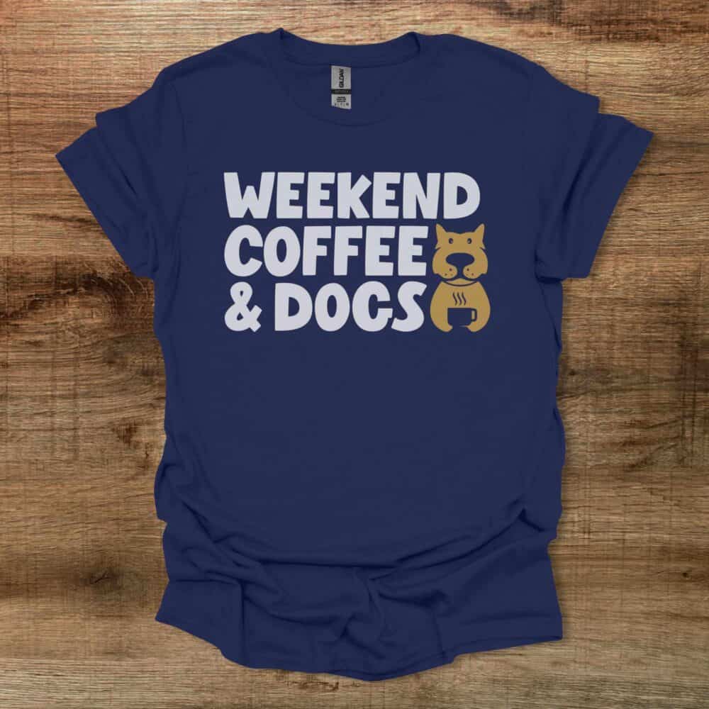 Weekend Coffee & Dogs Coffee & Dogs Navy T-Shirt Unisex Weekend Coffee & Dogs Coffee & Dogs Navy T Shirt Unisex