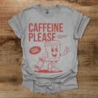 Caffeine Please Skateboard Mascot Sport Grey T Shirt Unisex