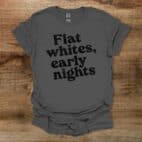 Flat Whites Early Nights Charocal T Shirt Unisex