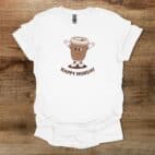 Happy Monday Coffee Mascot White T Shirt Unisex