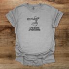Life Begins After Coffee Sport Grey T Shirt Unisex