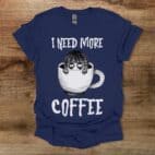 Need More Coffee Halloween Navy T Shirt Unisex