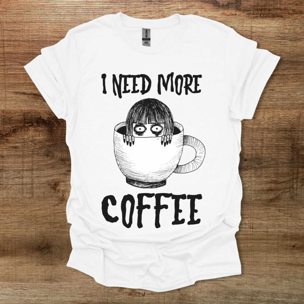 Need More Coffee Halloween White T-Shirt Unisex Need More Coffee Halloween White T Shirt Unisex
