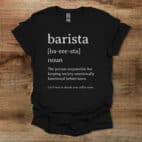 Barista Dictionary Definition Black T Shirt Unisex