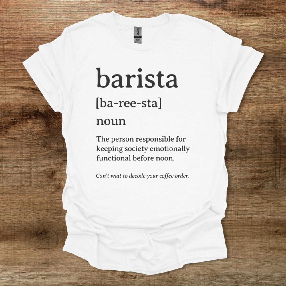 Barista Dictionary Definition White T-Shirt Unisex Barista Dictionary Definition White T Shirt Unisex