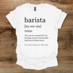 Barista Dictionary Definition White T Shirt Unisex