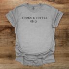 Books and Coffee Illustrated Sport Grey T Shirt Unisex