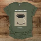 Cafe Americano Military Green T Shirt Unisex