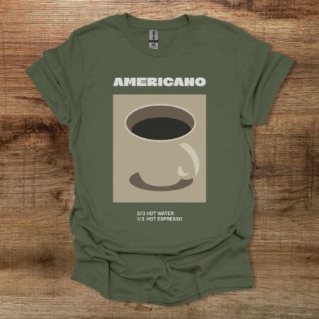 Cafe Americano Military Green T Shirt Unisex