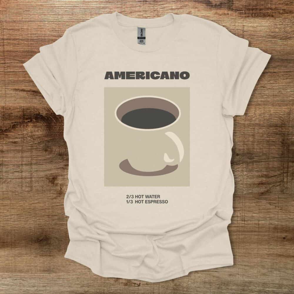 Cafe Americano Natural T-Shirt Unisex Cafe Americano Natural T Shirt Unisex