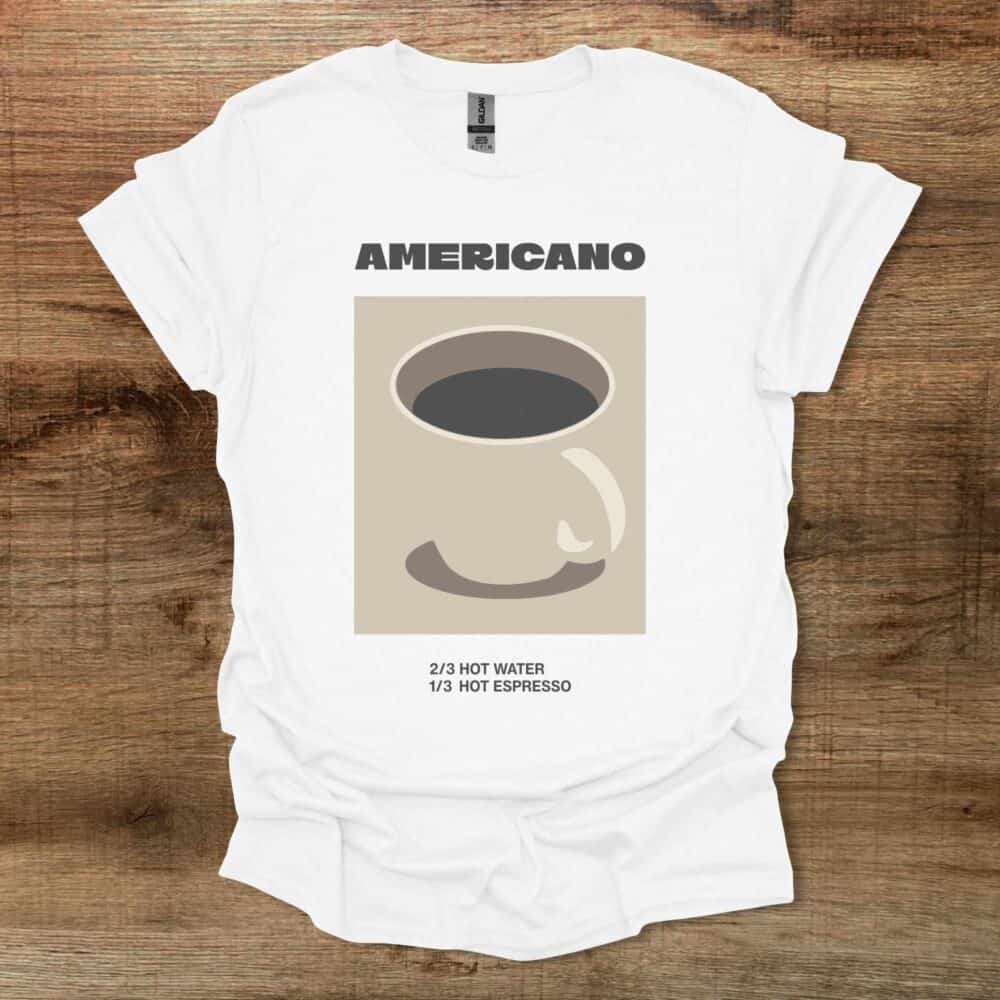 Cafe Americano White T Shirt Unisex