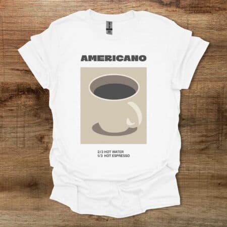 Cafe Americano White T Shirt Unisex