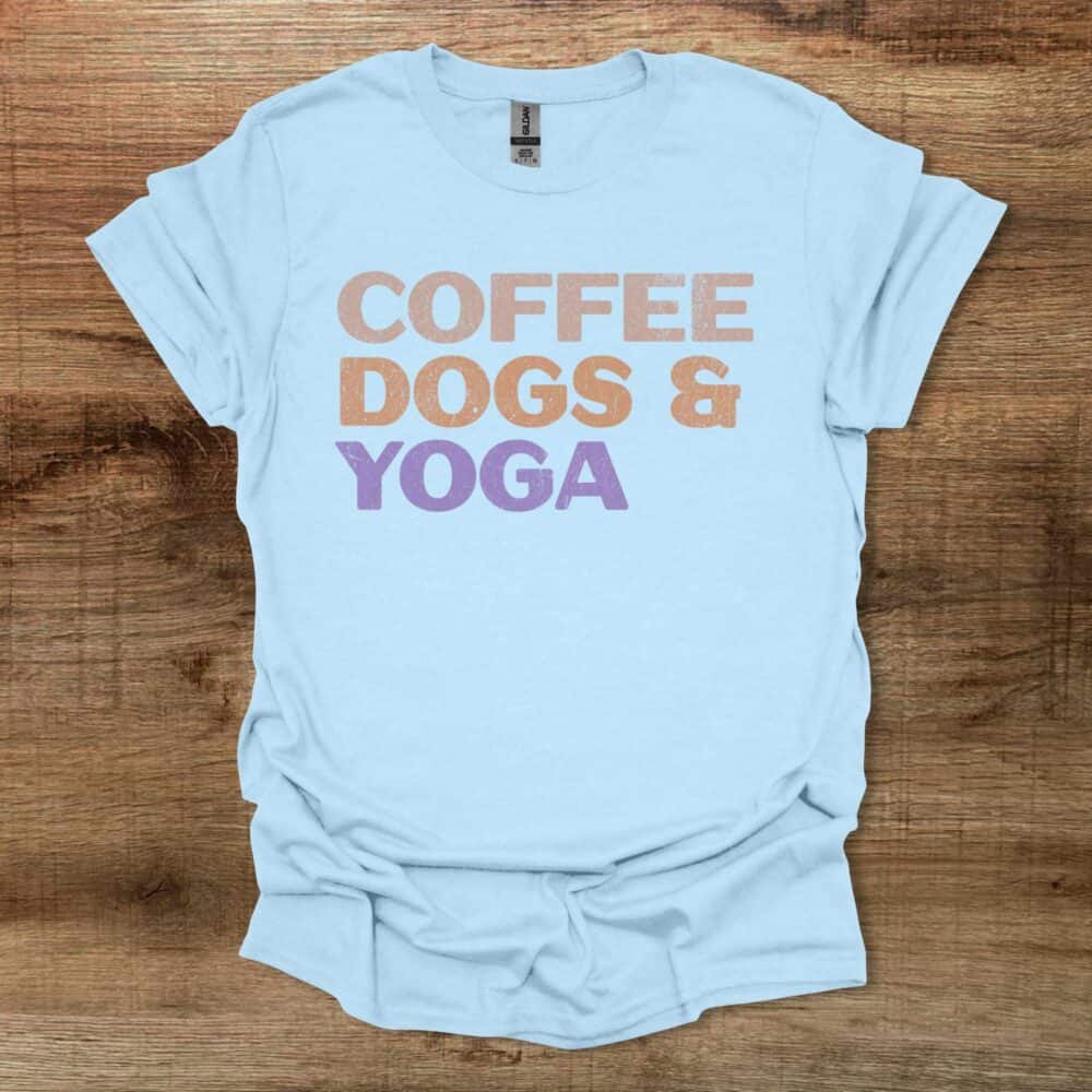 Coffee Dogs and Yoga Light Blue Coffee Dogs and Yoga Light Blue