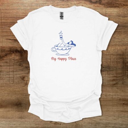 Coffee Is My Happy Place White T Shirt Unisex