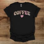 Coffee Love Distressed Vintage Style Black T Shirt Unisex