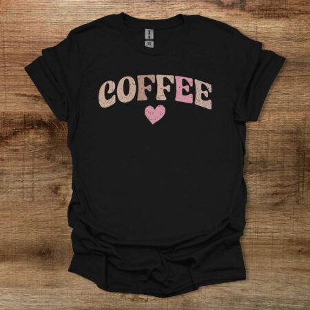 Coffee Love Distressed Vintage Style Black T Shirt Unisex