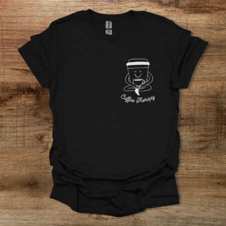 Coffee Therapy Mascot Black T Shirt Unisex