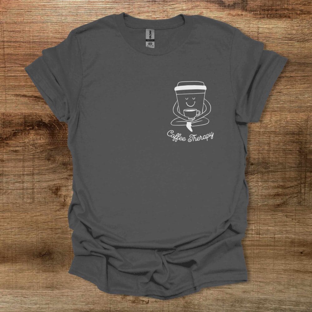 Coffee Therapy Mascot Charocal T-Shirt Unisex Coffee Therapy Mascot Charocal T Shirt Unisex