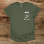 Coffee Therapy Mascot Military Green T Shirt Unisex