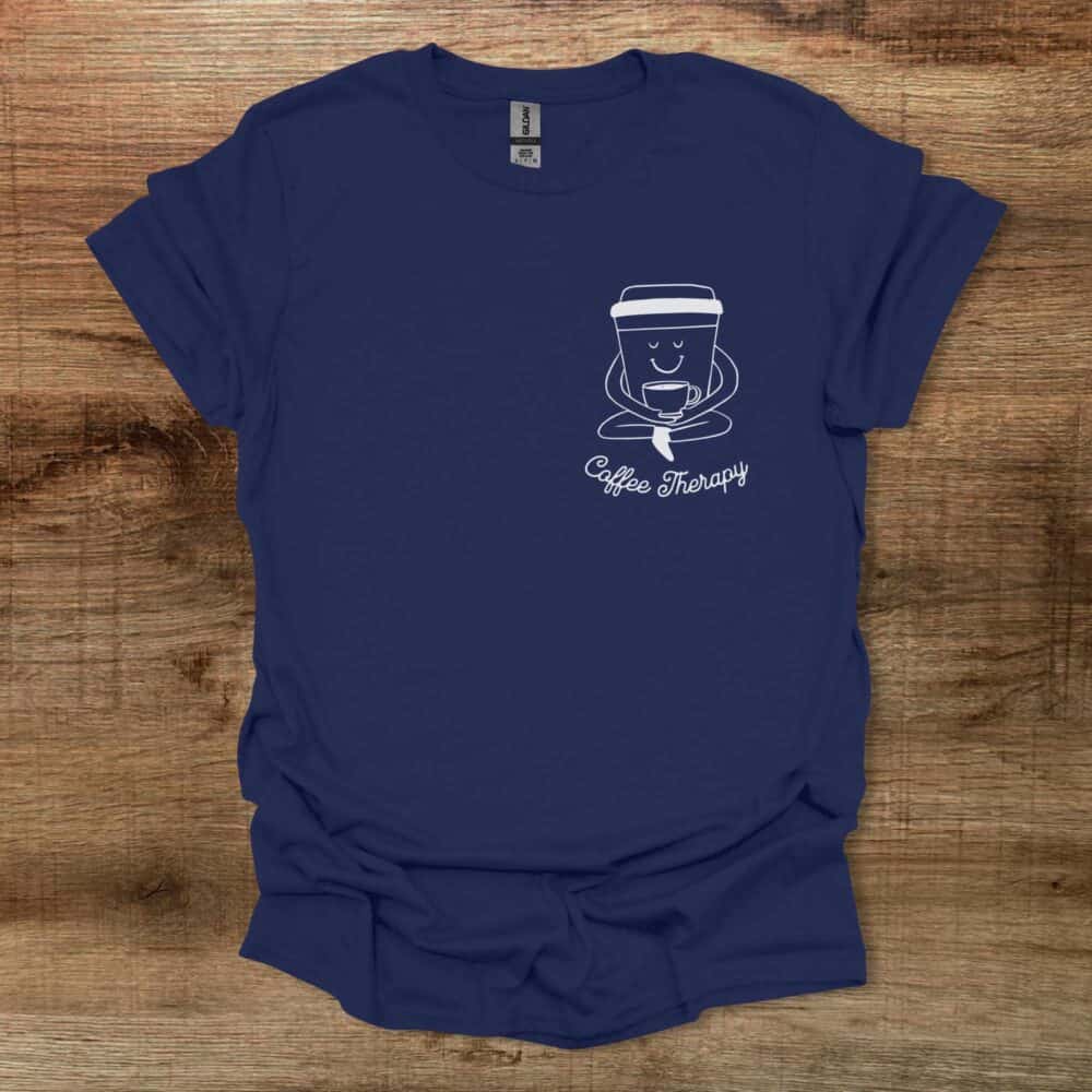 Coffee Therapy Mascot Navy T-Shirt Unisex Coffee Therapy Mascot Navy T Shirt Unisex