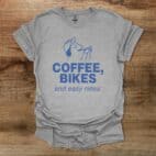 Coffee and Bikes Easy Rides Sport Grey T Shirt Unisex