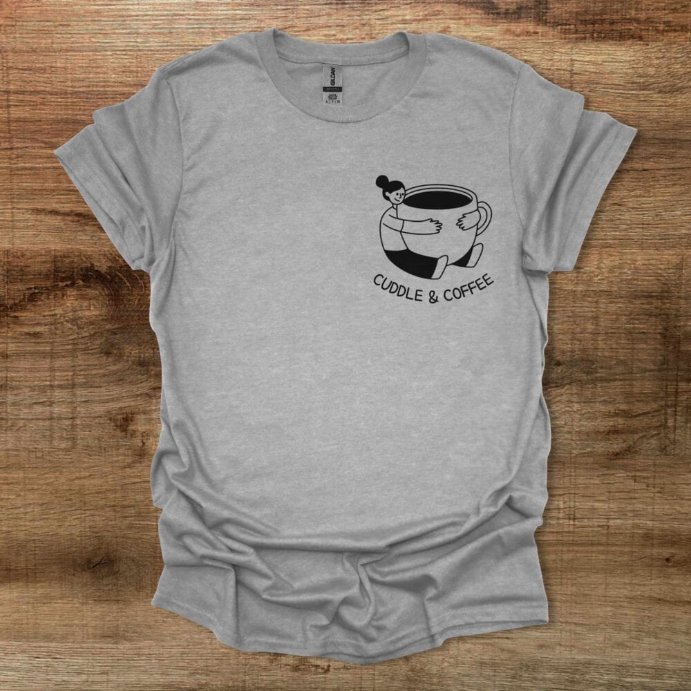 Cuddle and Coffee Sport Grey T-Shirt Unisex Cuddle and Coffee Sport Grey T Shirt Unisex