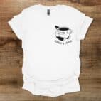 Cuddle and Coffee White T Shirt Unisex