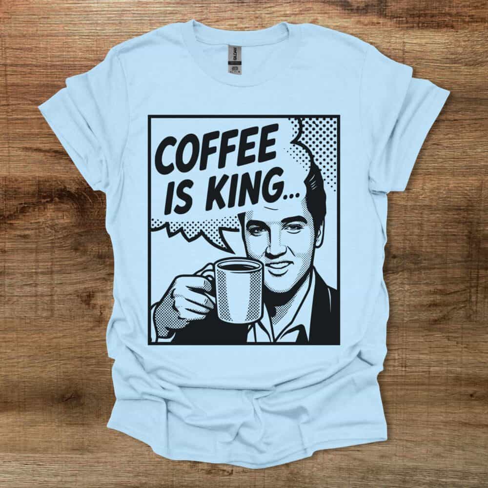 Elvis Presley Coffee Is King Pop-Art Light Blue Elvis Presley Coffee Is King Pop Art Light Blue