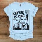 Elvis Presley Coffee Is King Pop Art Light Blue