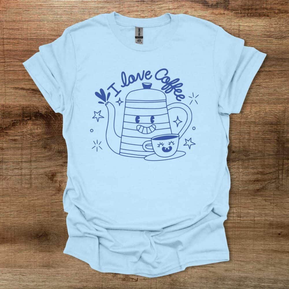 I Love Coffee Funny Mascots Light Blue I Love Coffee Funny Mascots Light Blue
