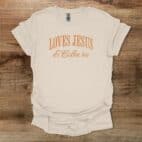 Loves Jesus & Coffee Too Natural T Shirt Unisex