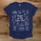 Queen Of The Coffee Club Navy T Shirt Unisex