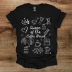Queen of the Coffee Break Black T Shirt Unisex