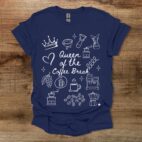Queen of the Coffee Break Navy T Shirt Unisex