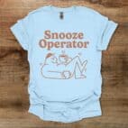 Snooze Operator Funny Coffee Mascot Light Blue