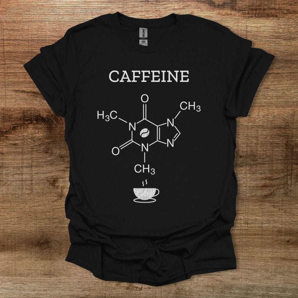 Coffee Caffeine Molecule Black T-Shirt Unisex Coffee Caffeine Molecule Black T Shirt Unisex