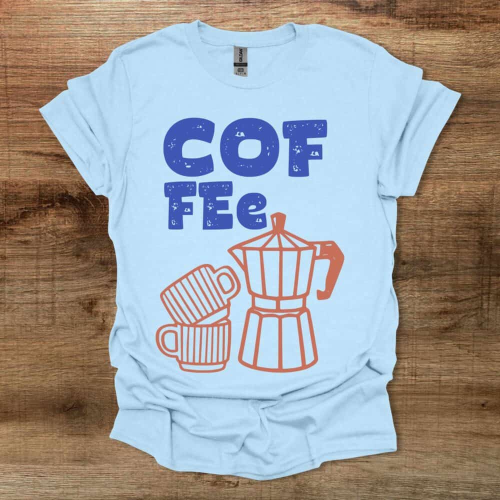 Coffee Mokka Pot Typography Illustration Light Blue Coffee Mokka Pot Typography Illustration Light Blue