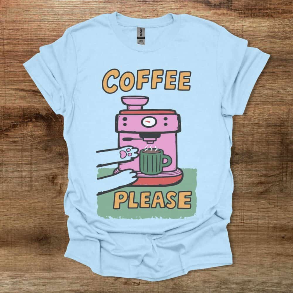 Coffee Please Coloured Illustration Light Blue Coffee Please Coloured Illustration Light Blue