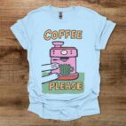 Coffee Please Coloured Illustration Light Blue